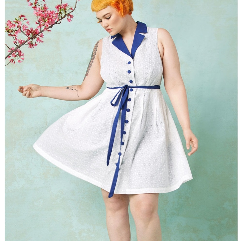 ModCloth Community Brunch Shirt Dress in Eyelets